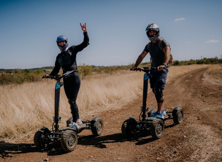 Off-road ride with 4x4 electric scooters 3